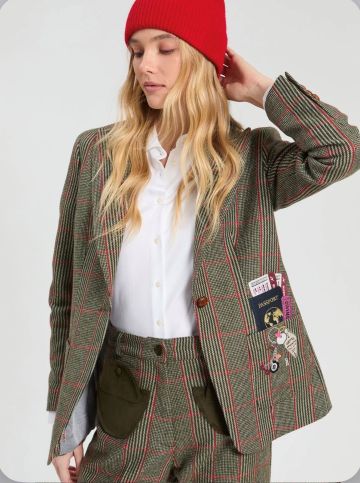 VILAGALLO 33738 PLAID BLAZER 
