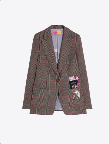 VILAGALLO 33738 PLAID BLAZER 