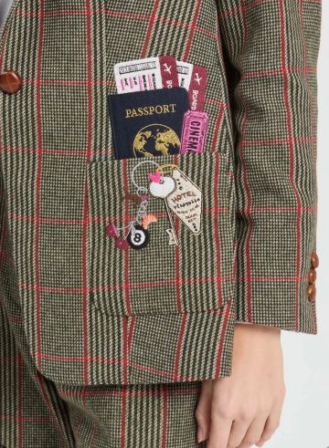 VILAGALLO 33738 PLAID BLAZER 