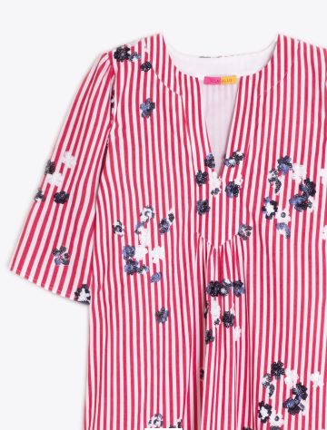 VILAGALLO 33372 RED STRIPED DRESS