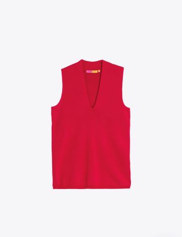 VILAGALLO 33487 RED V NECK TOP