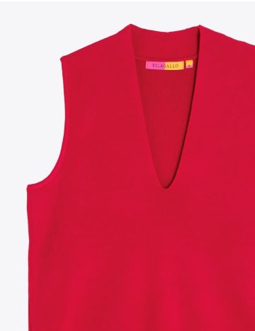 VILAGALLO 33487 RED V NECK TOP