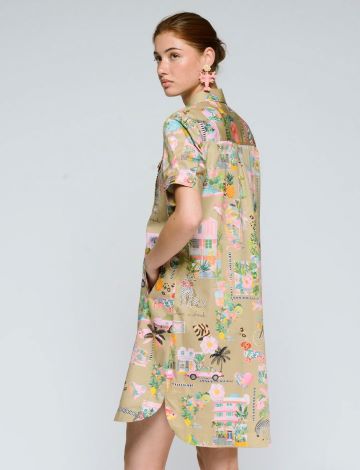 VILAGALLO 33563 CALIFORNIA PRINT SHORT DRESS