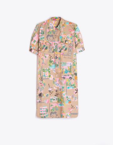 VILAGALLO 33563 CALIFORNIA PRINT SHORT DRESS