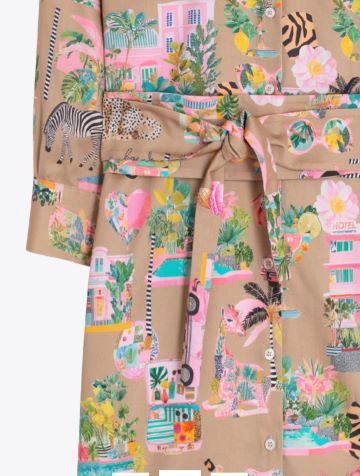 VILAGALLO 33665 CALIFORNIA PRINT SHIRT DRESS