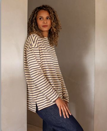 CHALK BRYONY STRIPE TOP