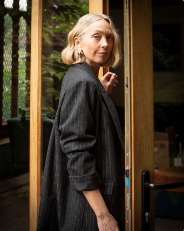 CHALK DREW PINSTRIPE BLAZER
