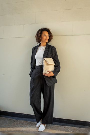 CHALK DREW PINSTRIPE BLAZER