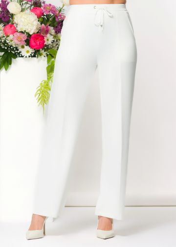 ELENA WANG EW36043 OFF WHITE JERSEY TROUSER