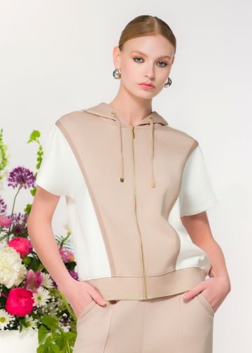 ELENA WANG EW36160 SAND/OFF WHITE JACKET