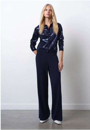 FRENCH CONNECTION HANNAH KNIT SEQUIN SIDE PANEL TROUSER