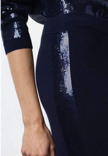 FRENCH CONNECTION HANNAH KNIT SEQUIN SIDE PANEL TROUSER