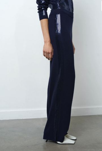 FRENCH CONNECTION HANNAH KNIT SEQUIN SIDE PANEL TROUSER