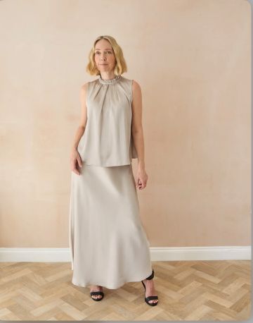 CHALK GINA SATIN SKIRT