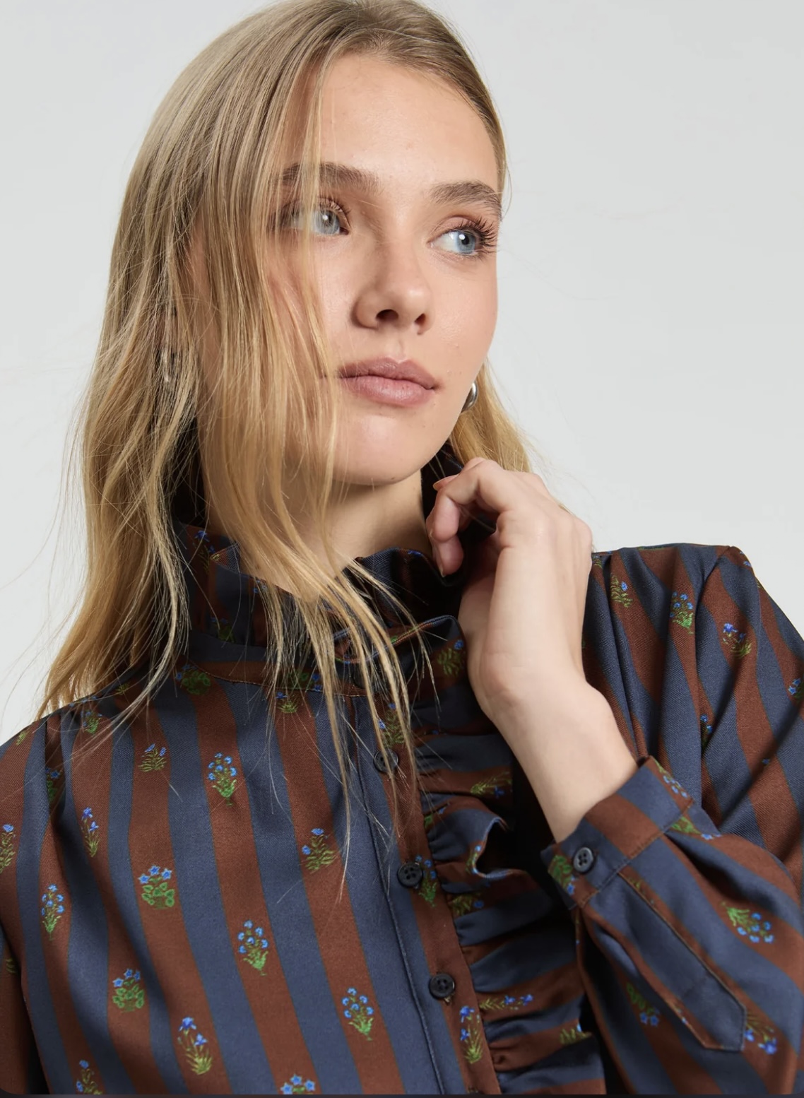 VILAGALLO 33997 STRIPED INDIAN FLOWER SHIRT
