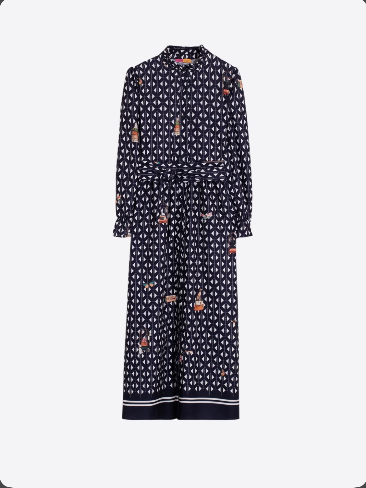 VILAGALLO 33877 NAVY MIDI DRESS