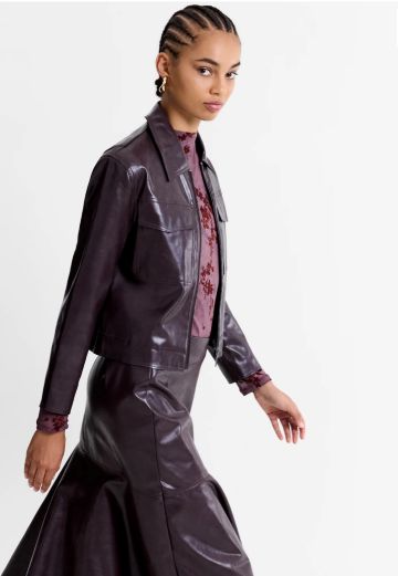 FRENCH CONNECTION KAYLEIGH PU BOMBER JACKET