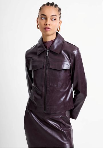 FRENCH CONNECTION KAYLEIGH PU BOMBER JACKET