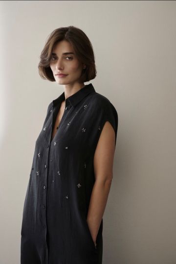 MARGITTES EMBELLISHED SHIRT DRESS