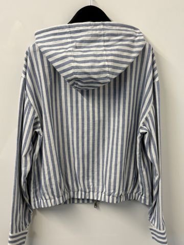 MARGITTES STRIPED HOODED WOVEN JACKET