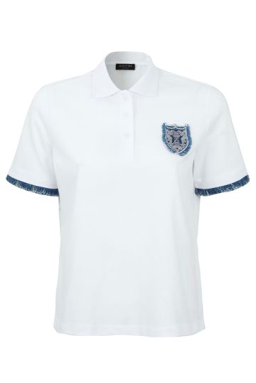 MARGITTES DENIM EDGED POLO SHIRT