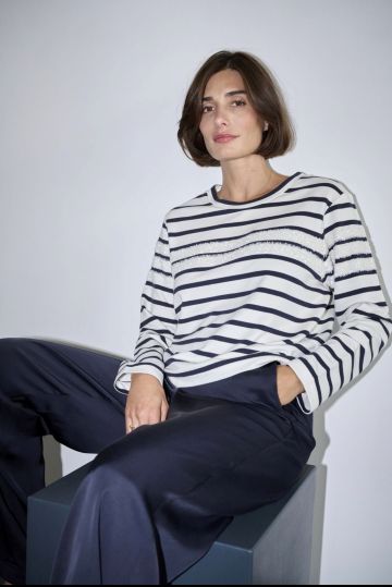 MARGITTES STRIPE SWEAT