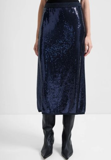 FRENCH CONNECTION HANNAH KNIT SEQUIN MIDI SKIRT