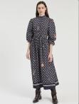 VILAGALLO 33877 NAVY MIDI DRESS