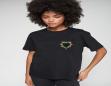 VILAGALLO 32947 BLACK T-SHIRT WITH BEADED HEART EMBROIDERY