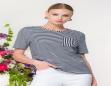 ELENA WANG EW36288N STRIPE T SHIRT