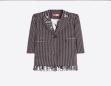 VILAGALLO 33929 CHECKED FRINGE COAT