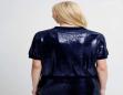 FRENCH CONNECTION HANNAH KNIT SEQUIN SHORT SLEEVE 