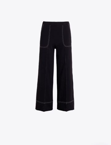 VILAGALLO 33273 WIDE LEG BLACK TROUSERS
