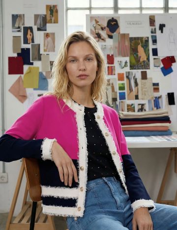 VILAGALLO 33472 CARDIGAN WITH FRAYED TRIM