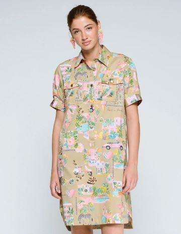 VILAGALLO 33563 CALIFORNIA PRINT SHORT DRESS
