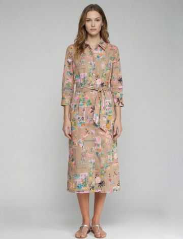 VILAGALLO 33665 CALIFORNIA PRINT SHIRT DRESS