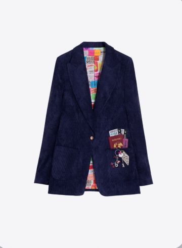 VILAGALLO 33739 NAVY CORDUROY BLAZER