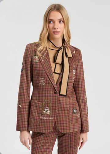 VILAGALLO 33780 HOUNDSTOOTH TILE JACKET