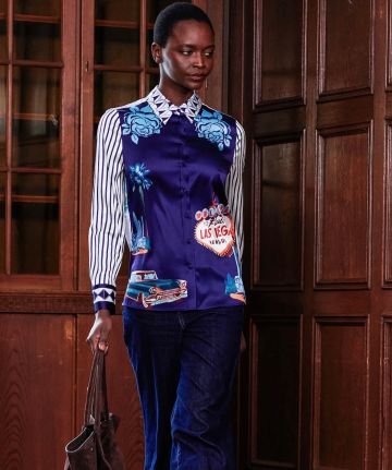 HERZENS SILK LAS VEGAS PRINT SHIRT