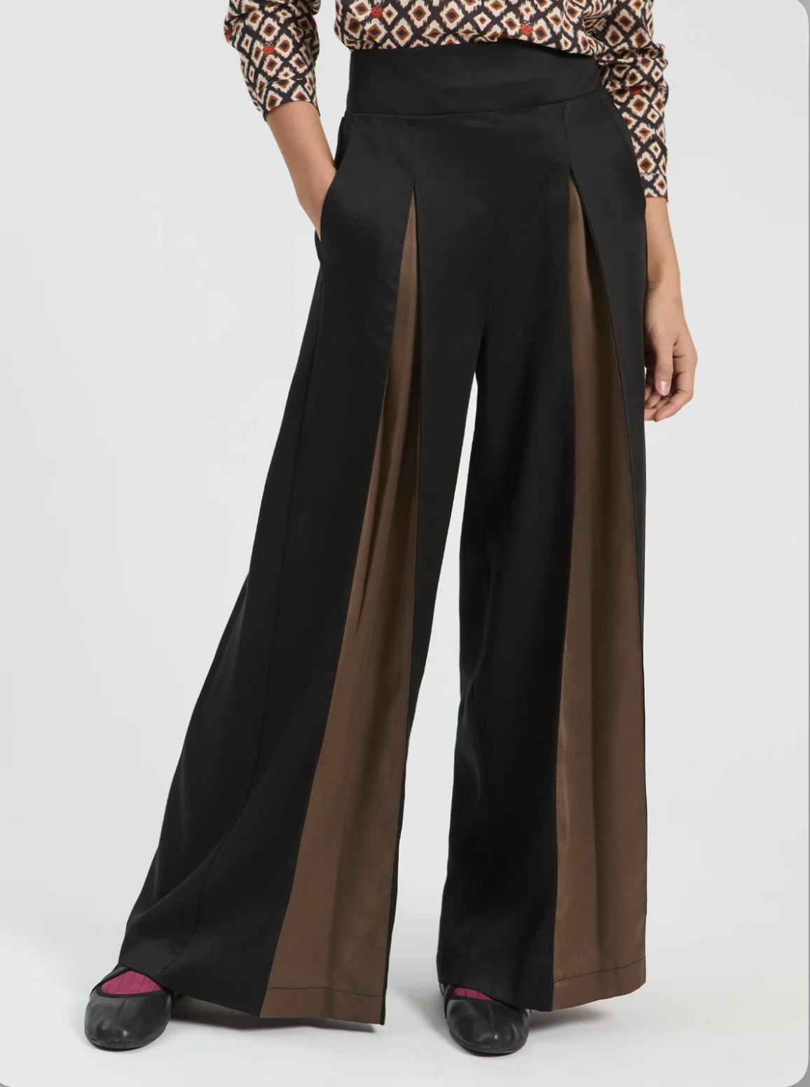 VILAGALLO 33773 BICOLOR PALAZZO TROUSERS