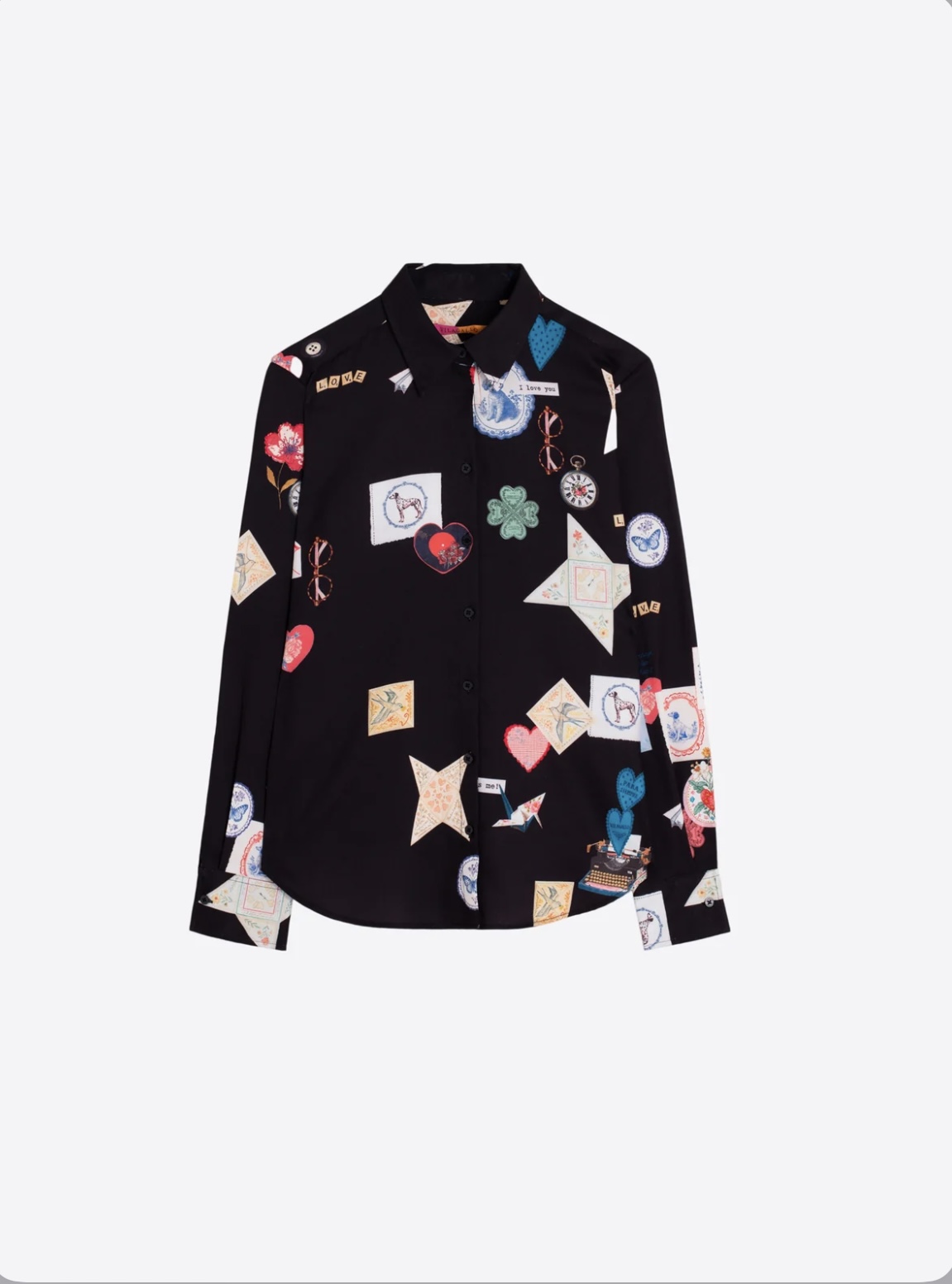 VILAGALLO 33924 BLACK LOVE MULTICOLOUR SHIRT