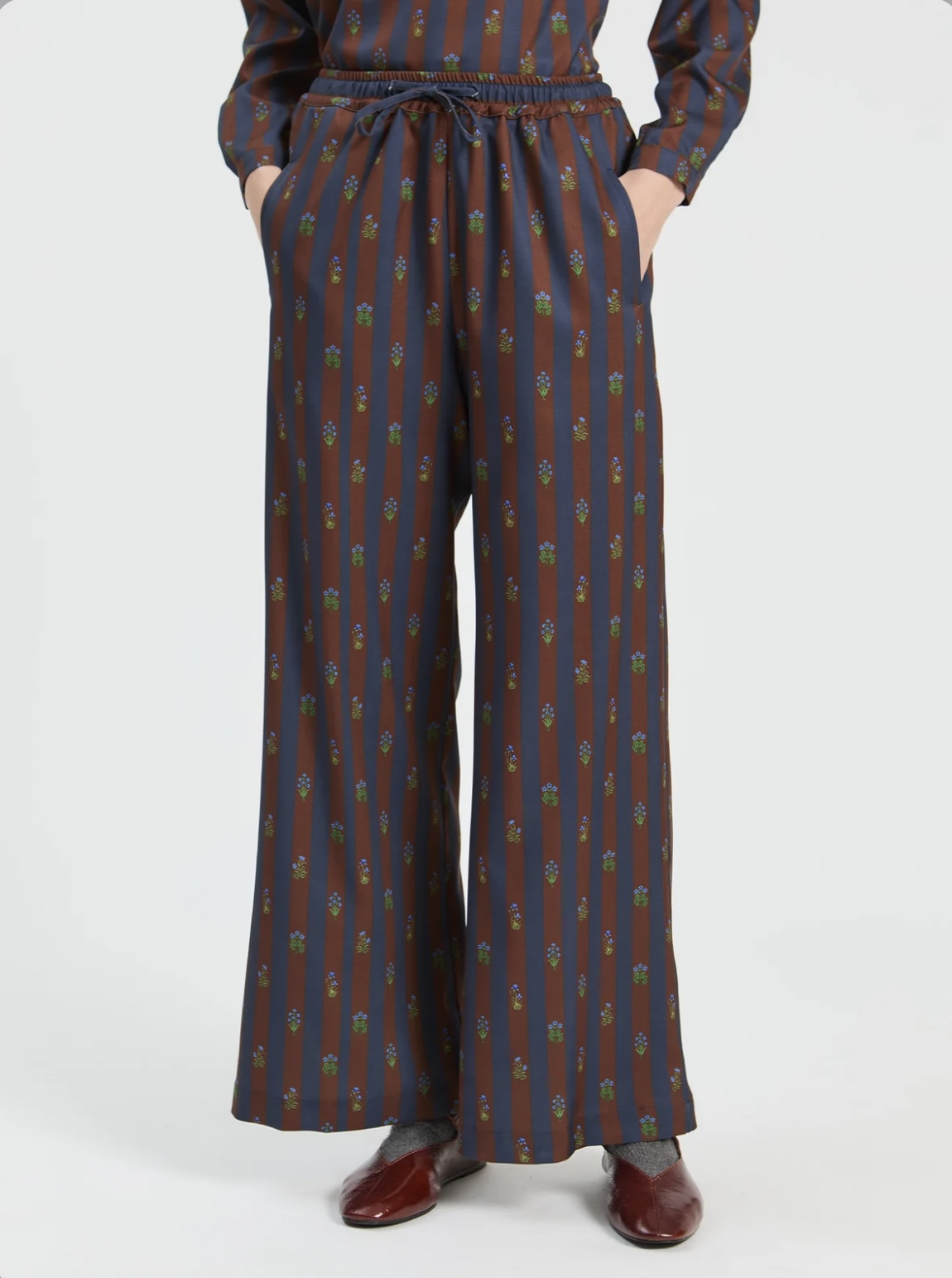 VILAGALLO 33989 INDIAN FLORAL STRIPE TROUSER