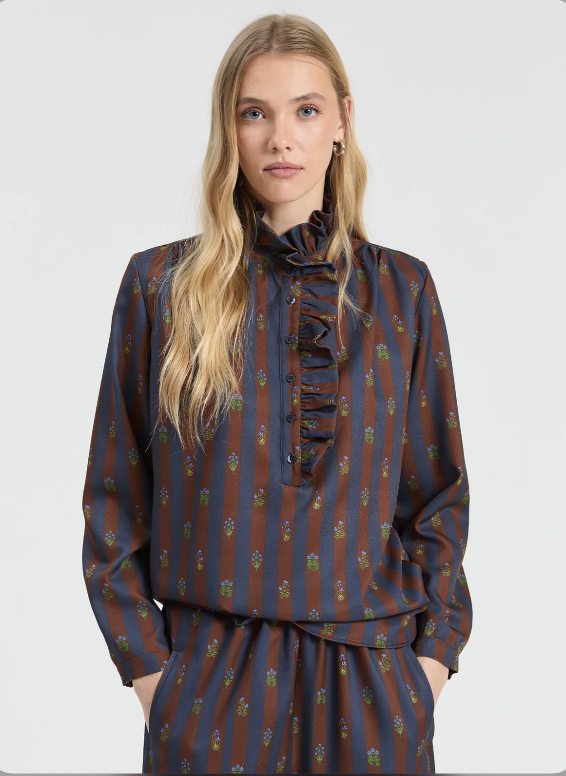 VILAGALLO 33997 STRIPED INDIAN FLOWER SHIRT