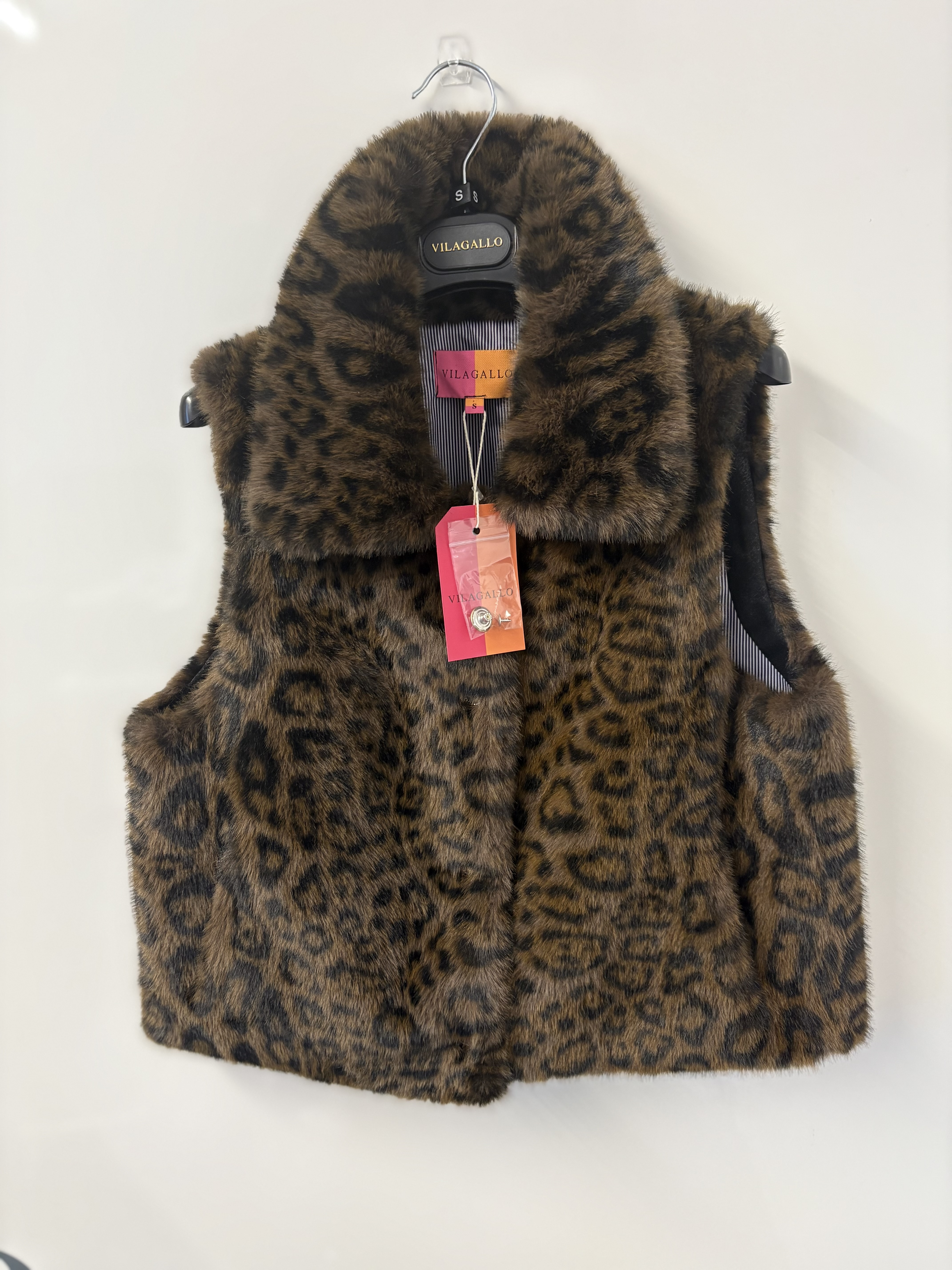 VILAGALLO 33765 LEOPARD FAUX FUR GILET